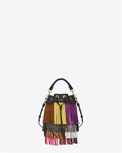 ysl bucket bag fringe|saint laurent fringe bags.